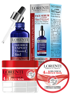 Set 2/1 Face Serum "Expert Vitamin C 4u1" + Face Mask "Anti-Aging 4u1"