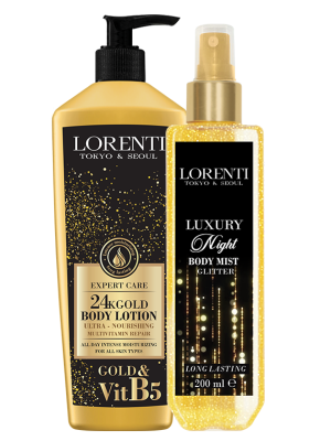Set 2/1 Body Lotion "24K Gold" + Body Mist "Luxury Night"