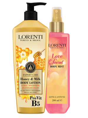 Set 2/1 Body Lotion "Honey & Milk" + Body Mist "Love Secret"